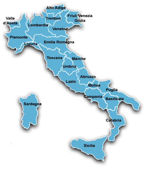 Cartina regionale dell'Italia